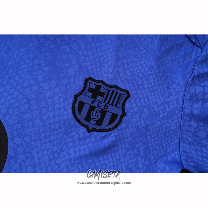 Chandal del Barcelona 2025-2026 Manga Corta Azul - Pantalon Corto Purpura